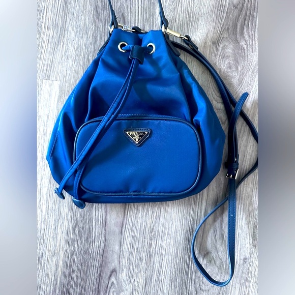 Prada Navy Nylon Bucket Purse - Picture 1 of 7